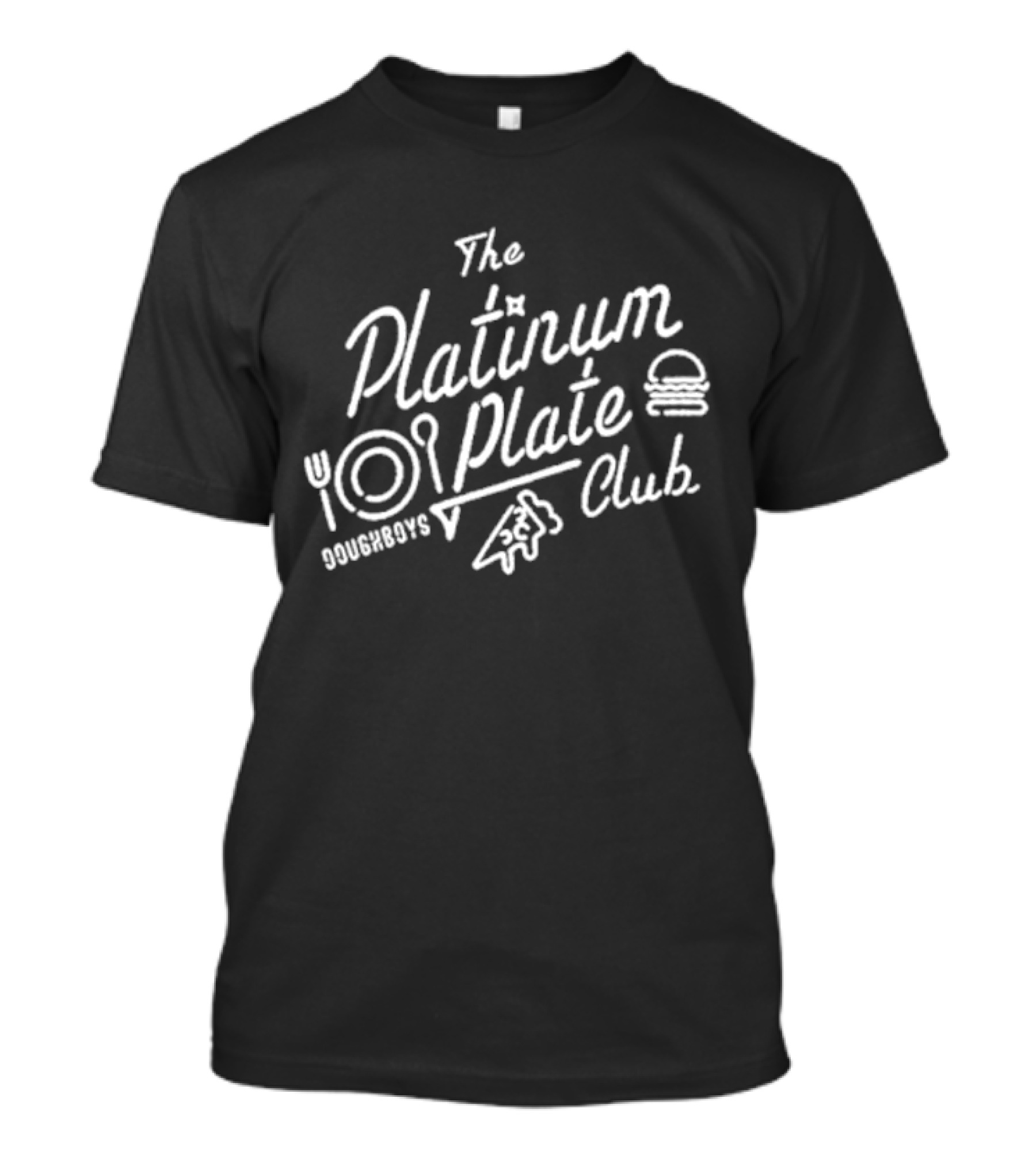 The Platinum Plate Club Doughboys Burger Pizza Utensils T-Shirt
