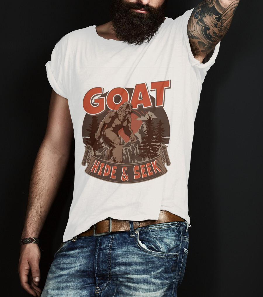 GOAT Bigfoot Hide And Seek Champion In The Forest T-Shirt
