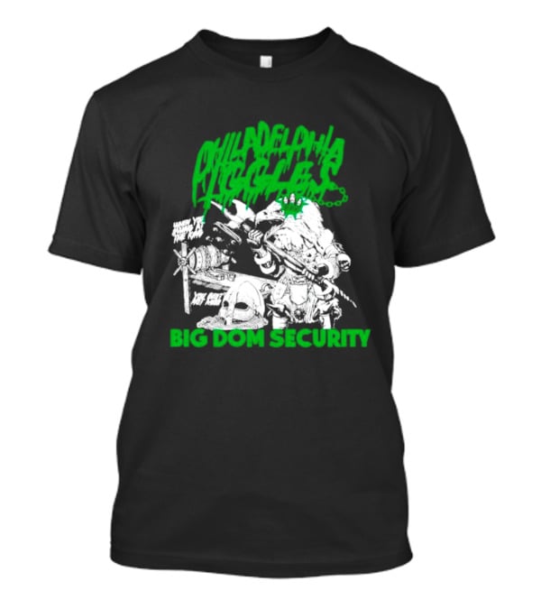 Philadelphia Iggles Big Dom Security Comic-Style Green T-Shirt