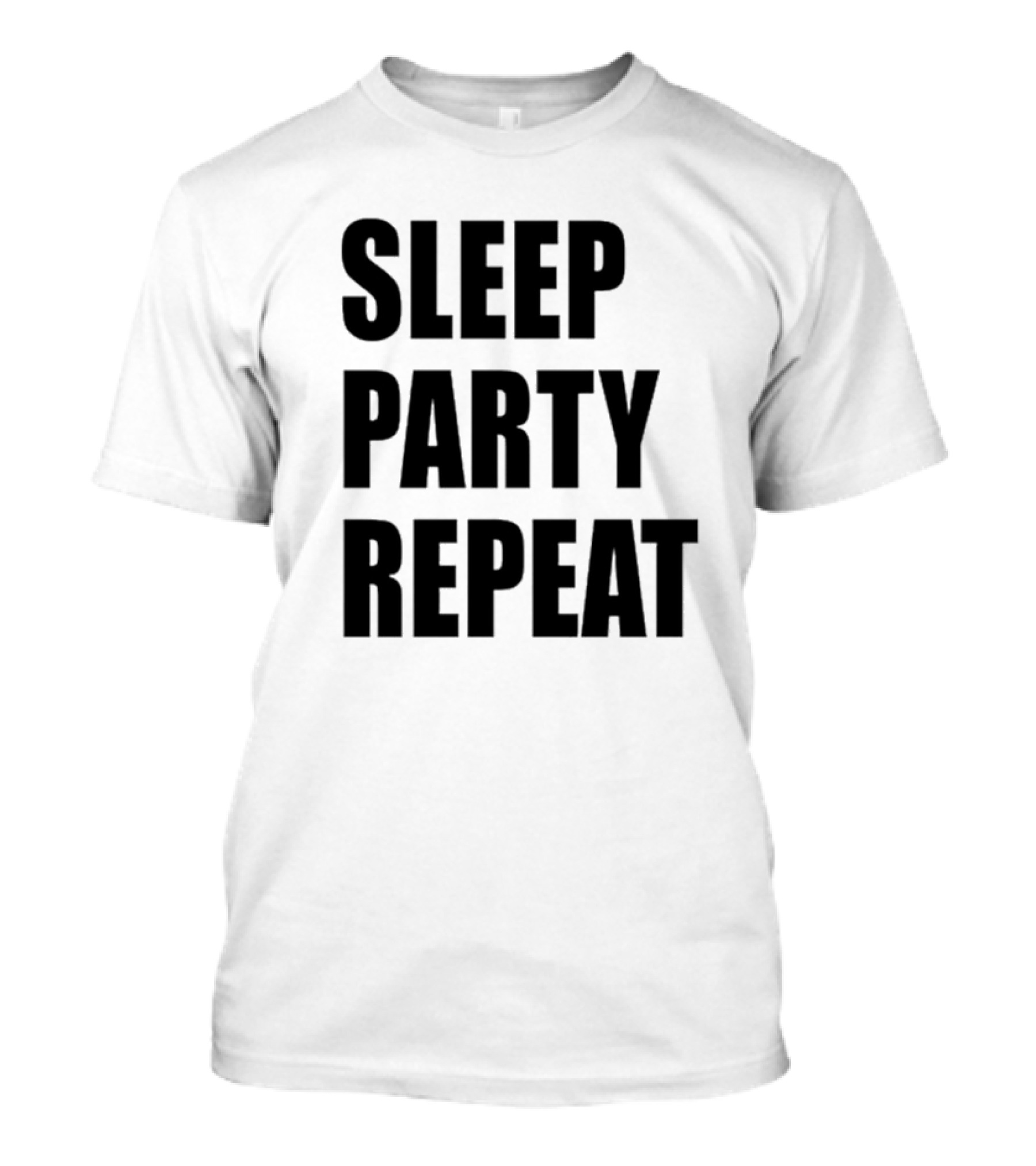 Sleep Party Repeat Slogan Black минималистичний дизайн T-Shirt
