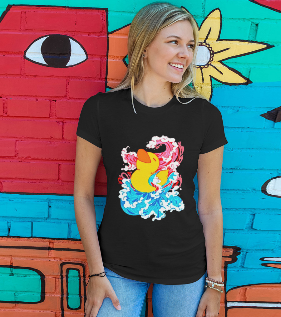 39Daph Duck Waves Red Blue T-Shirt