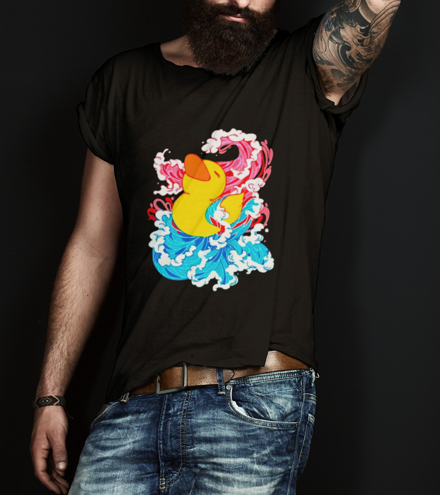 39Daph Duck Waves Red Blue T-Shirt