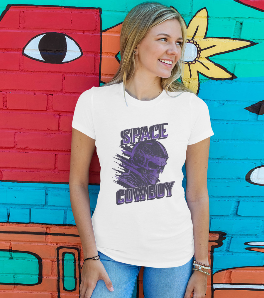 Space Cowboy Skull Helmet Cosmic Adventure T-Shirt