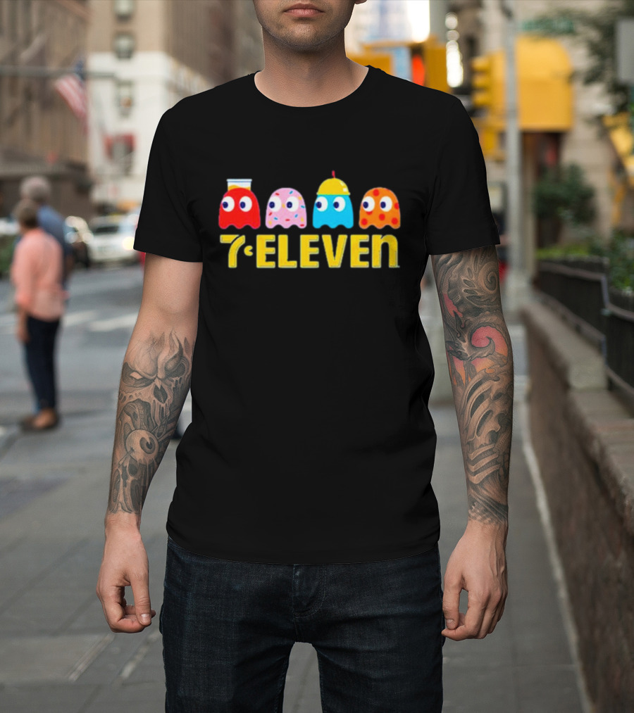 7 Eleven Pacman Ghost Characters Collaboration T-Shirt