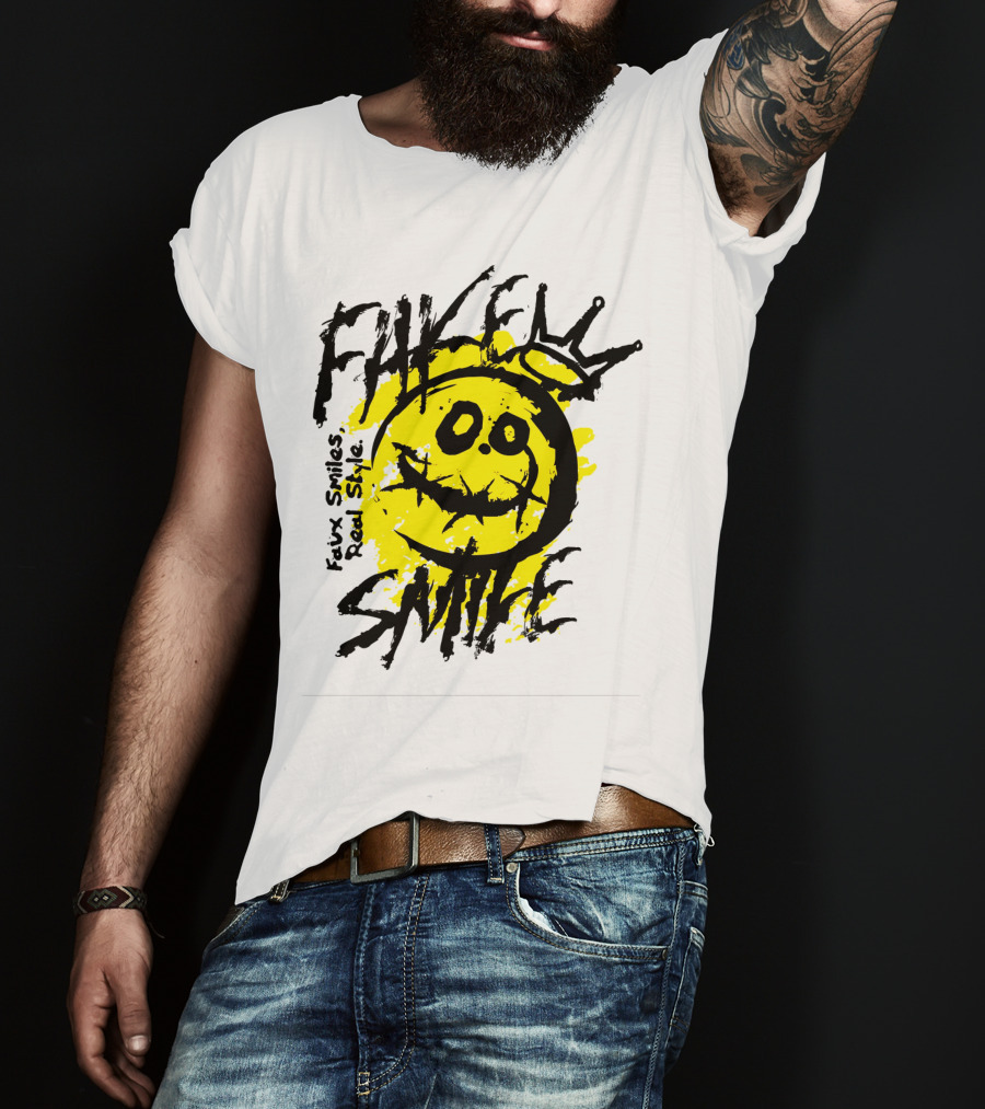 Fake Smile Faux Smiles Real Style Smiley Crown T-Shirt