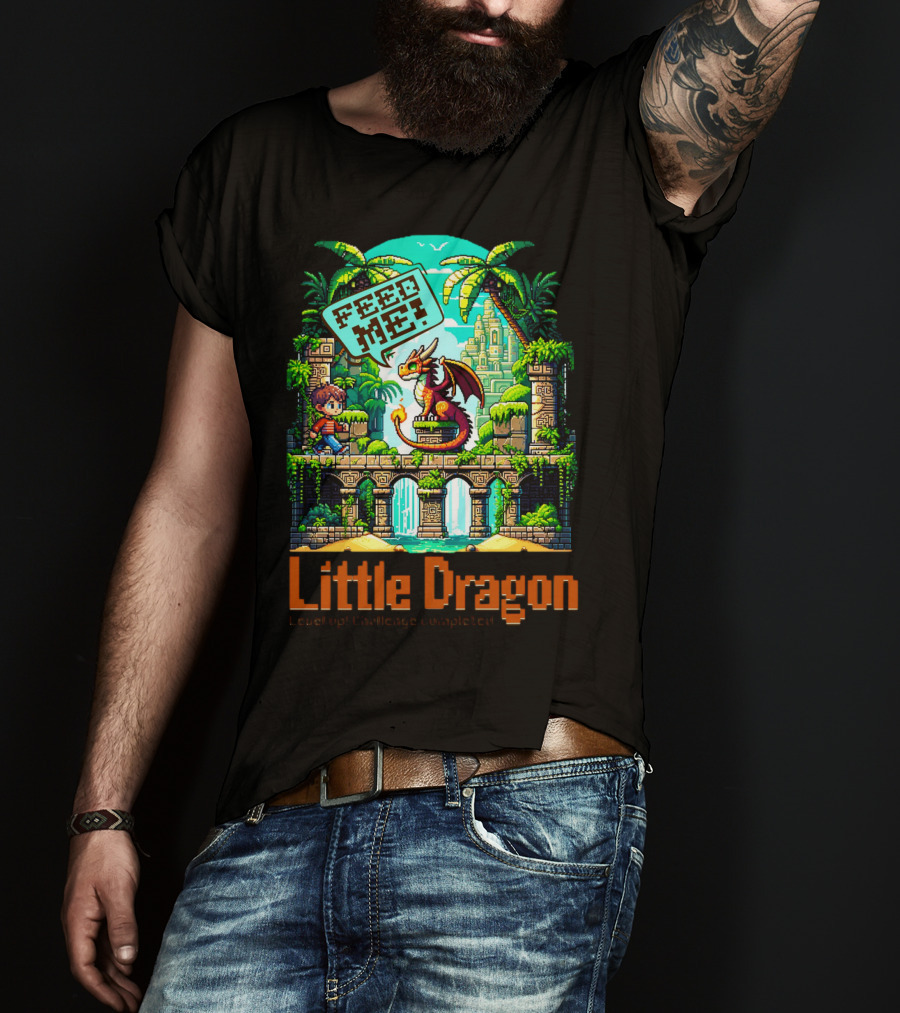 Little Dragon Feed Me Level Up Challenge Completed T-Shirt