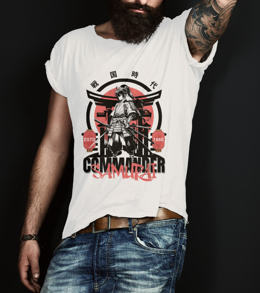 Commander Samurai ESTD 1860 Sengoku Jidai T-Shirt