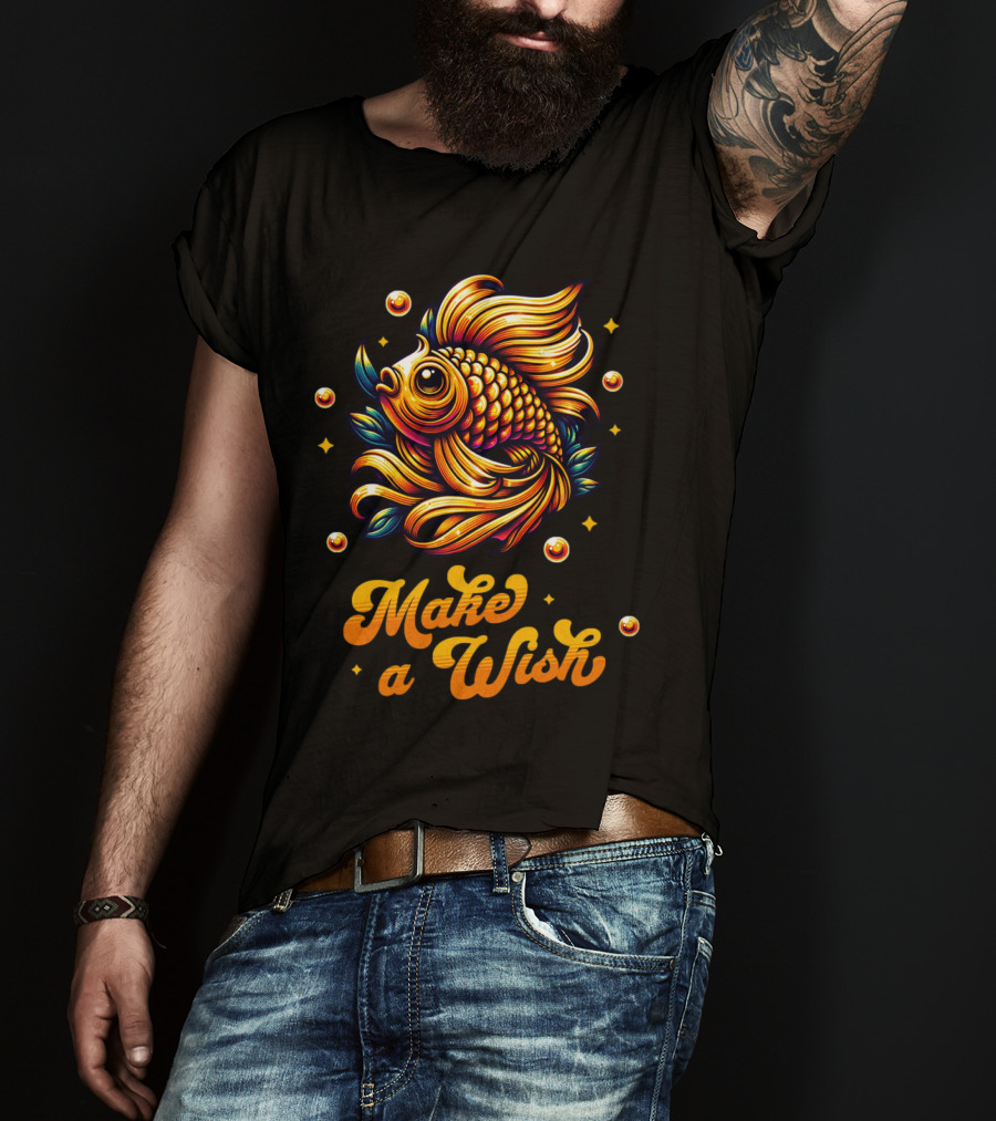 Golden Make A Wish Fish T-Shirt