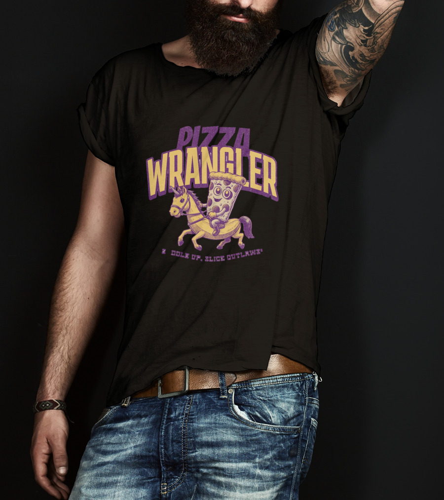 Pizza Wrangler Saddle Up Slice Outlaws T-Shirt