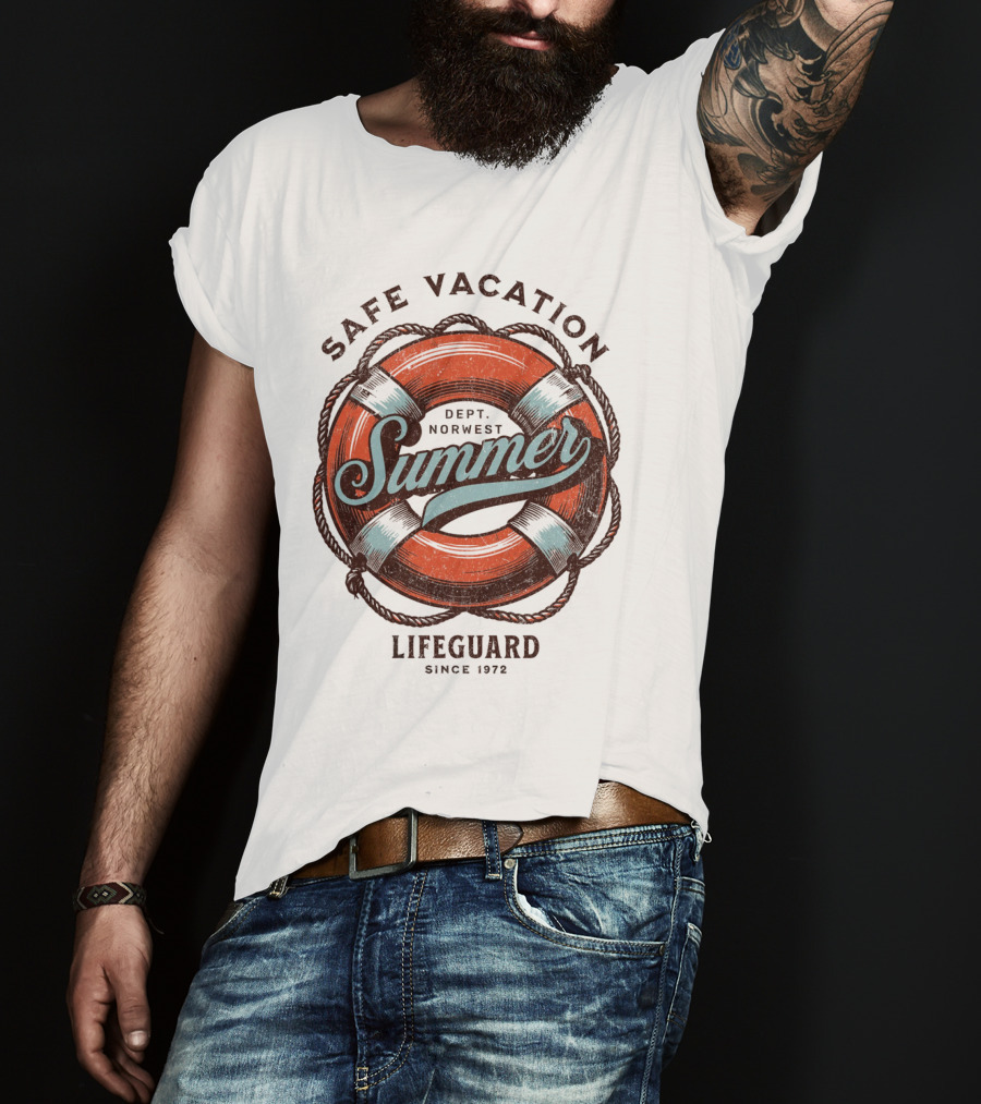Safe Vacation Summer Dept Norwest Lifeguard Since 1972 T-Shirt