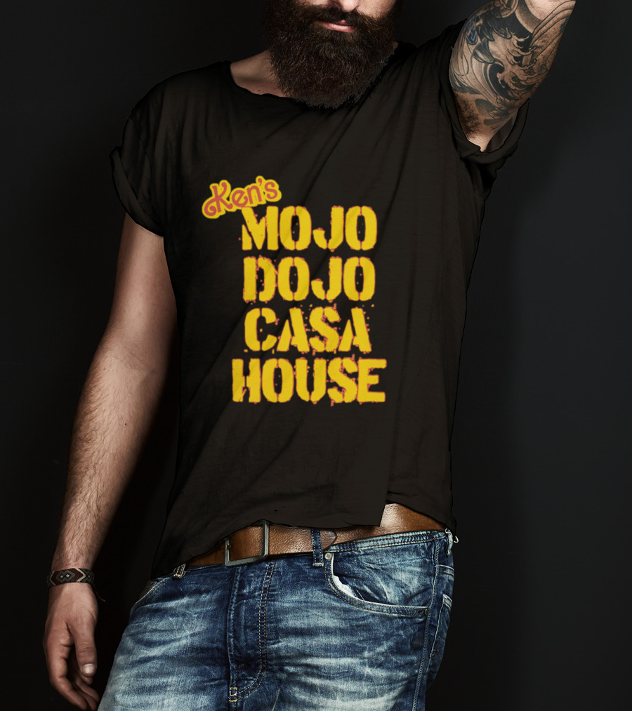 Ken's Mojo Dojo Casa House Yellow Grunge Text T-Shirt