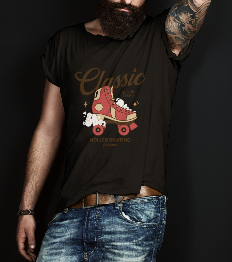 Classic Austin Texas Roller Skating Est 2013 T-Shirt