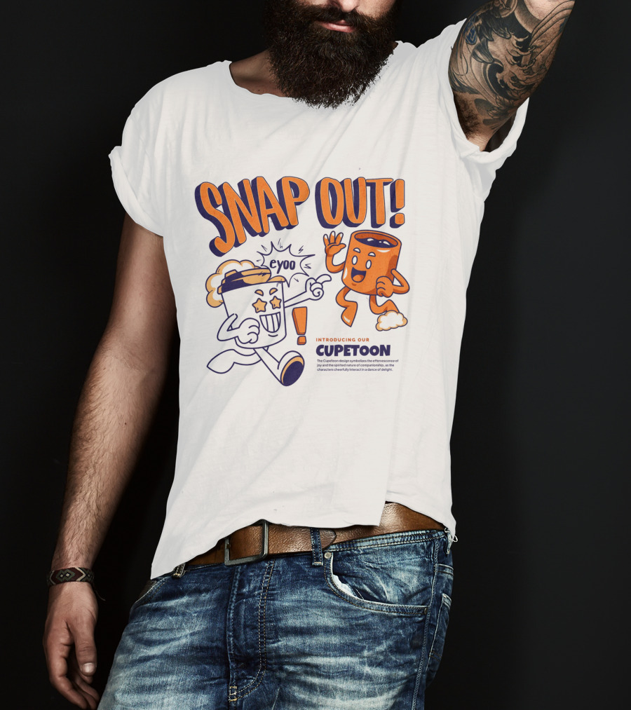 SNAP OUT Introducing Our Cupetoons Joyful Cups Buddies Eyoo T-Shirt