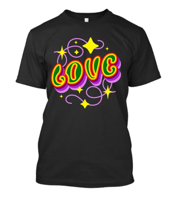 LOVE Stars And Swirls 70's T-Shirt