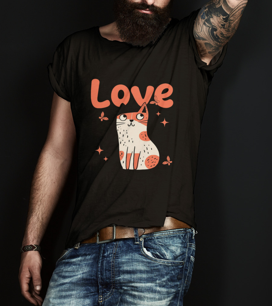 Born To Love Unleash The Pawsitivity Cat Butterflies T-Shirt
