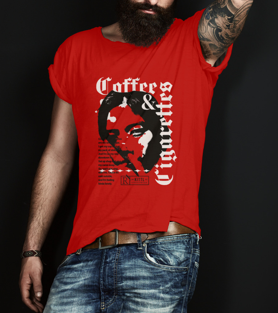 Coffee And Cigarettes By Kittl X Eachwayman T-Shirt