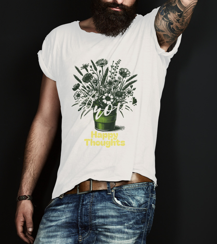 Grow Happy Thoughts Plant Lover T-Shirt