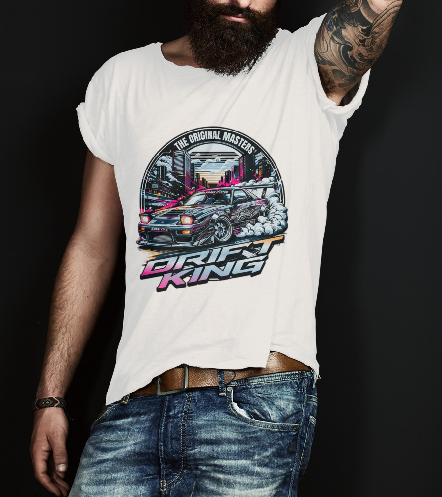 The Original Masters Drift King Vintage Street Racing Car Scene T-Shirt