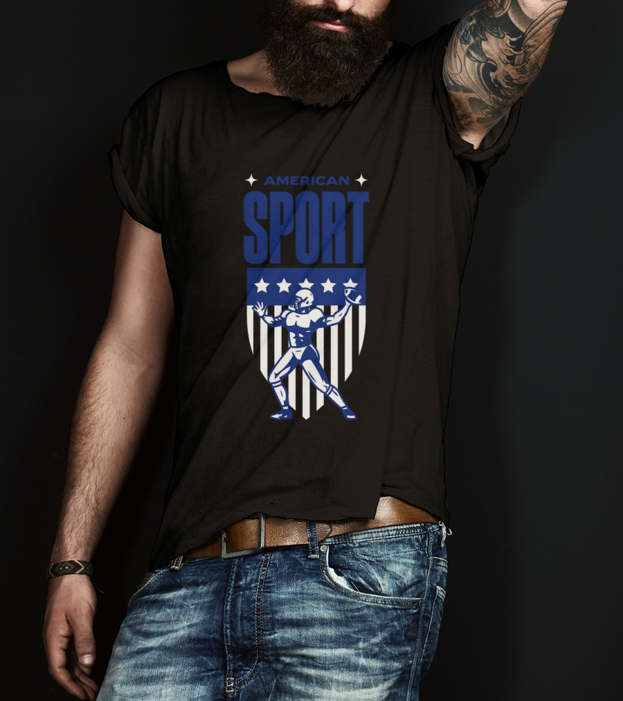 American Sport Football Icon Shield T-Shirt