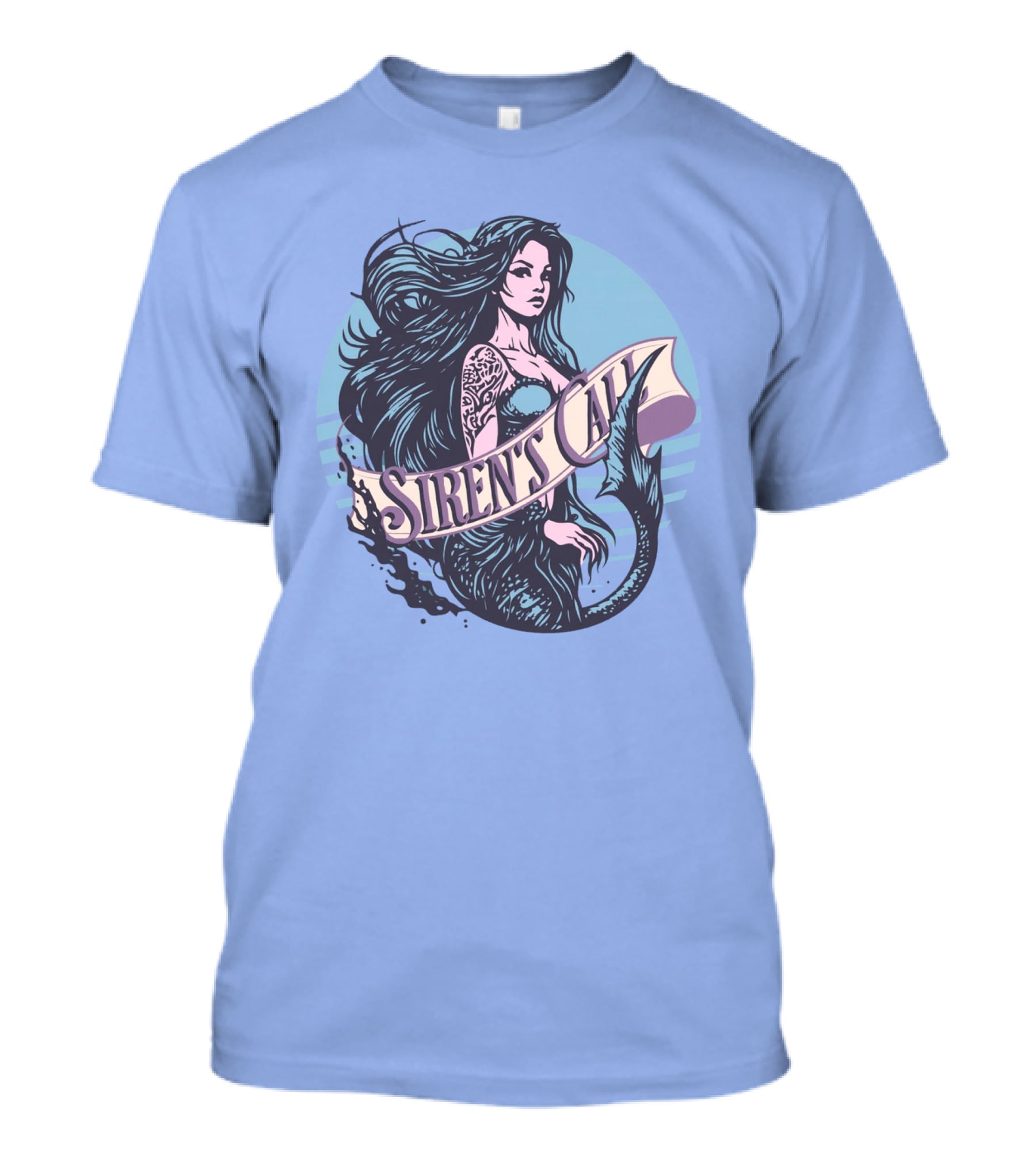 Siren's Call Mermaid Tattoo Ocean Waves T-Shirt