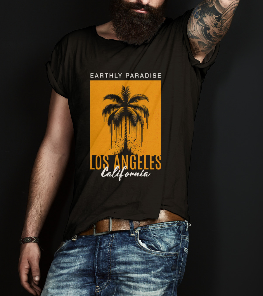 Earthly Paradise Los Angeles California Palm Tree T-Shirt