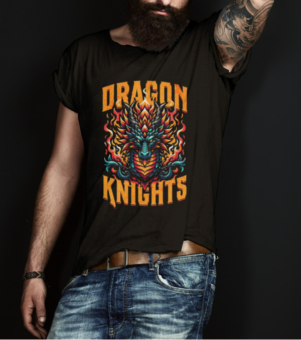 Dragon Knights Fiery Dragon Emblem T-Shirt