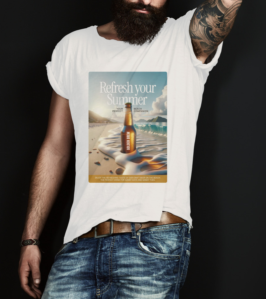 Refresh Your Summer Golden Brew Beach Companion T-Shirt