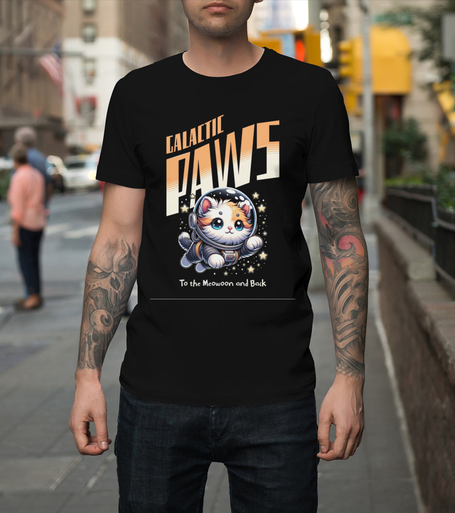 GALACTIC PAWS To the Meowoon and Back T-Shirt