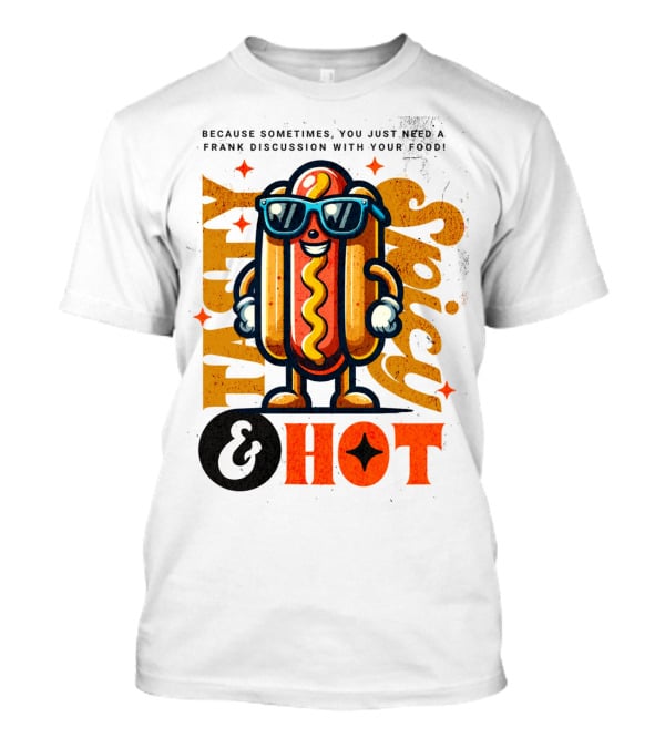 Highly Spicy And Hot Retro Funny Hot Dog Fast Food Mascot Character T-Shirt