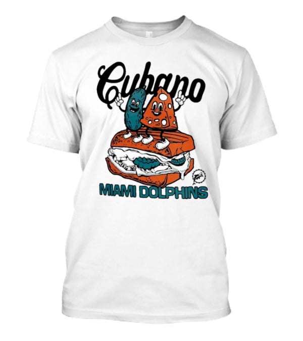 Cubano Miami Dolphins Sandwich Cartoon Characters T-Shirt