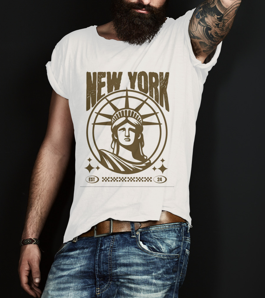 New York Statue Of Liberty EST 24 T-Shirt