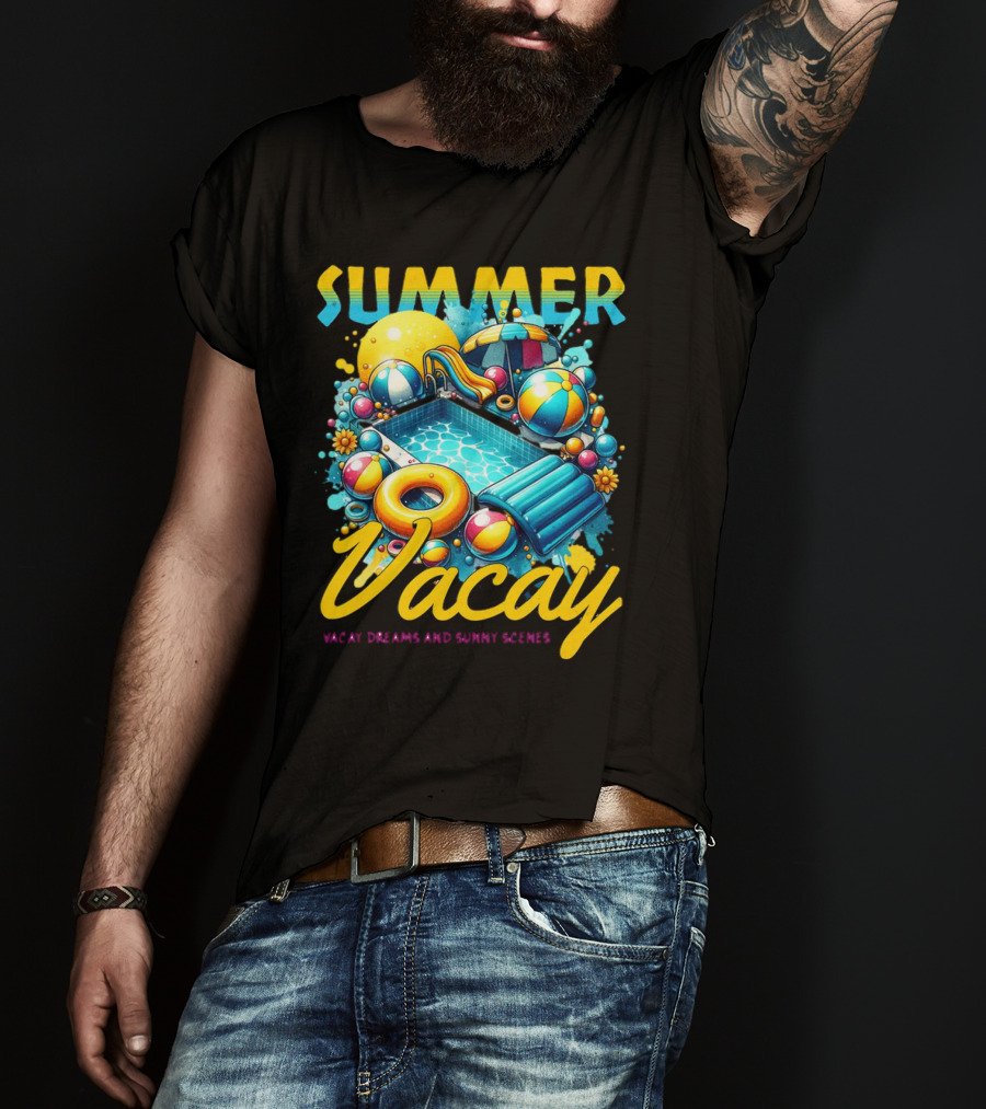 Summer Vacay Dreams And Sunny Scenes Pool Party T-Shirt