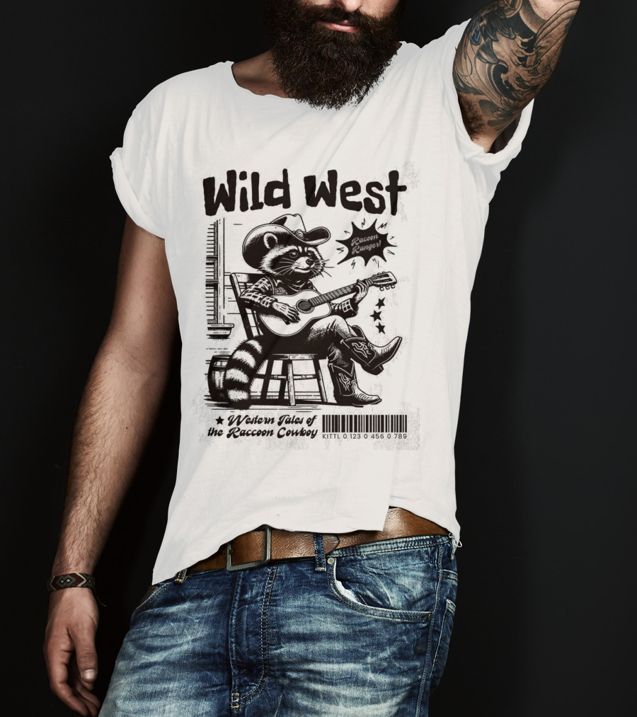 Wild West Raccoon Ranger Western Tales Of The Raccoon Cowboy T-Shirt