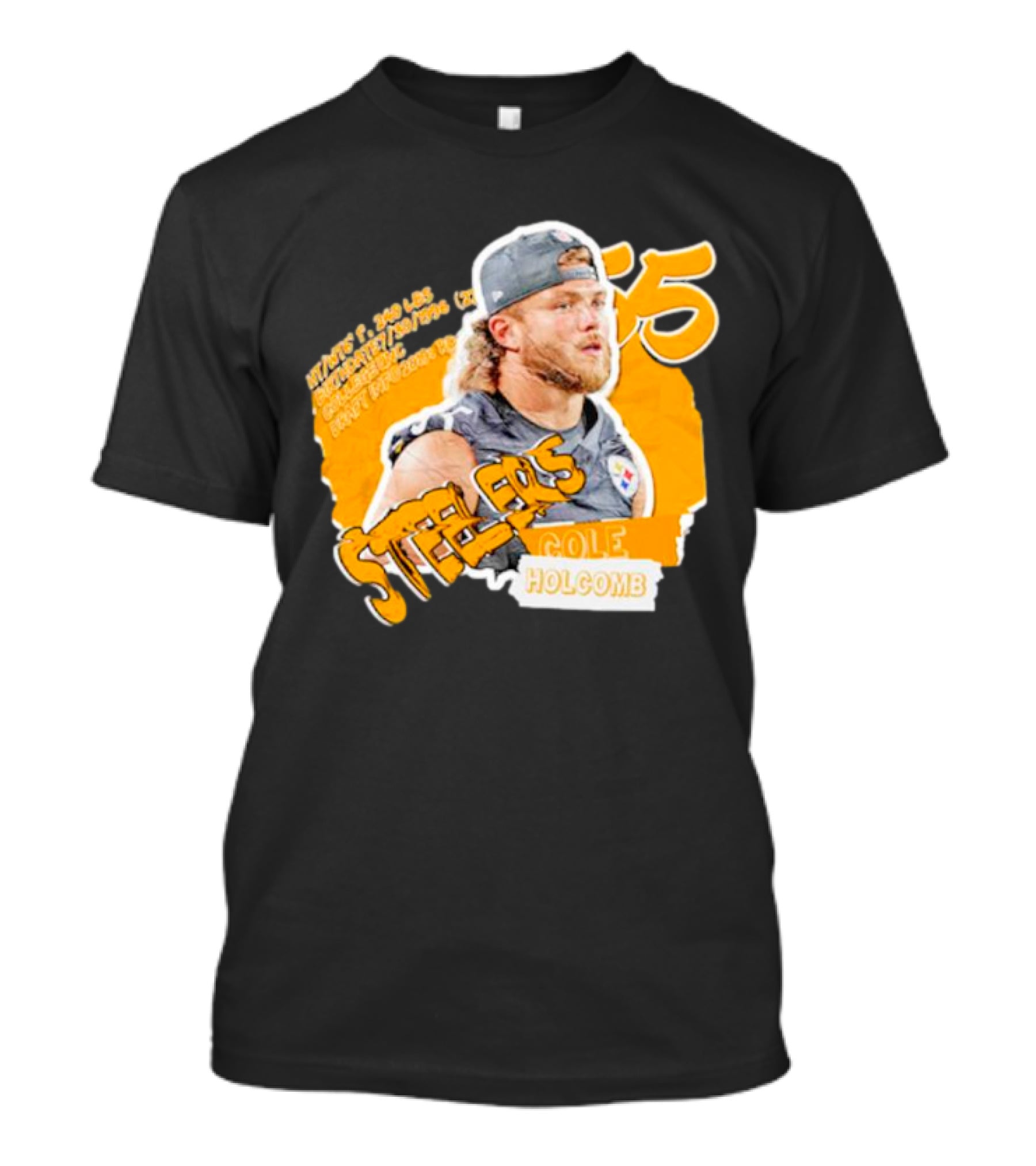 Steelers Football Cole Holcomb 55 Weight 240 Lbs Height 6'1 T-Shirt