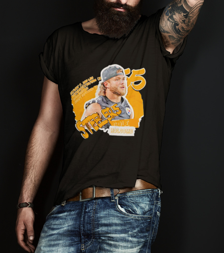 Steelers Football Cole Holcomb 55 Weight 240 Lbs Height 6'1 T-Shirt