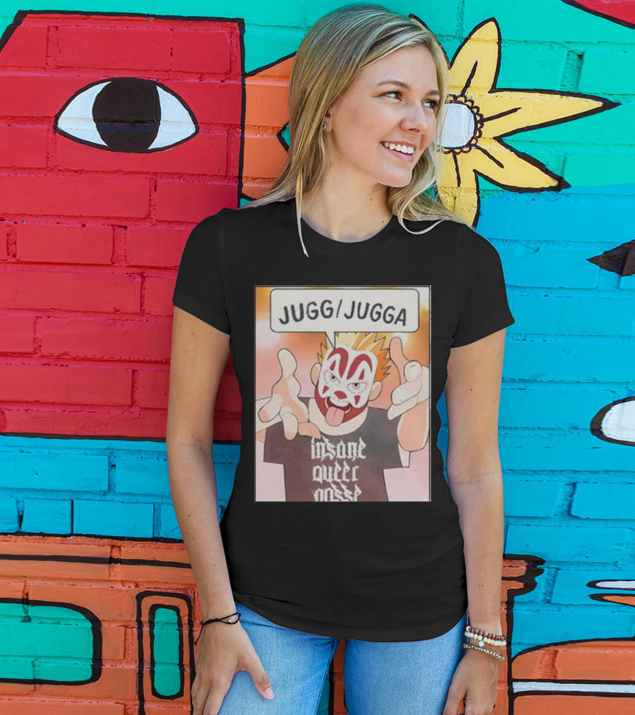 Jugg Jugga Insane Queer Posse Cartoon Character Clown Face T-Shirt