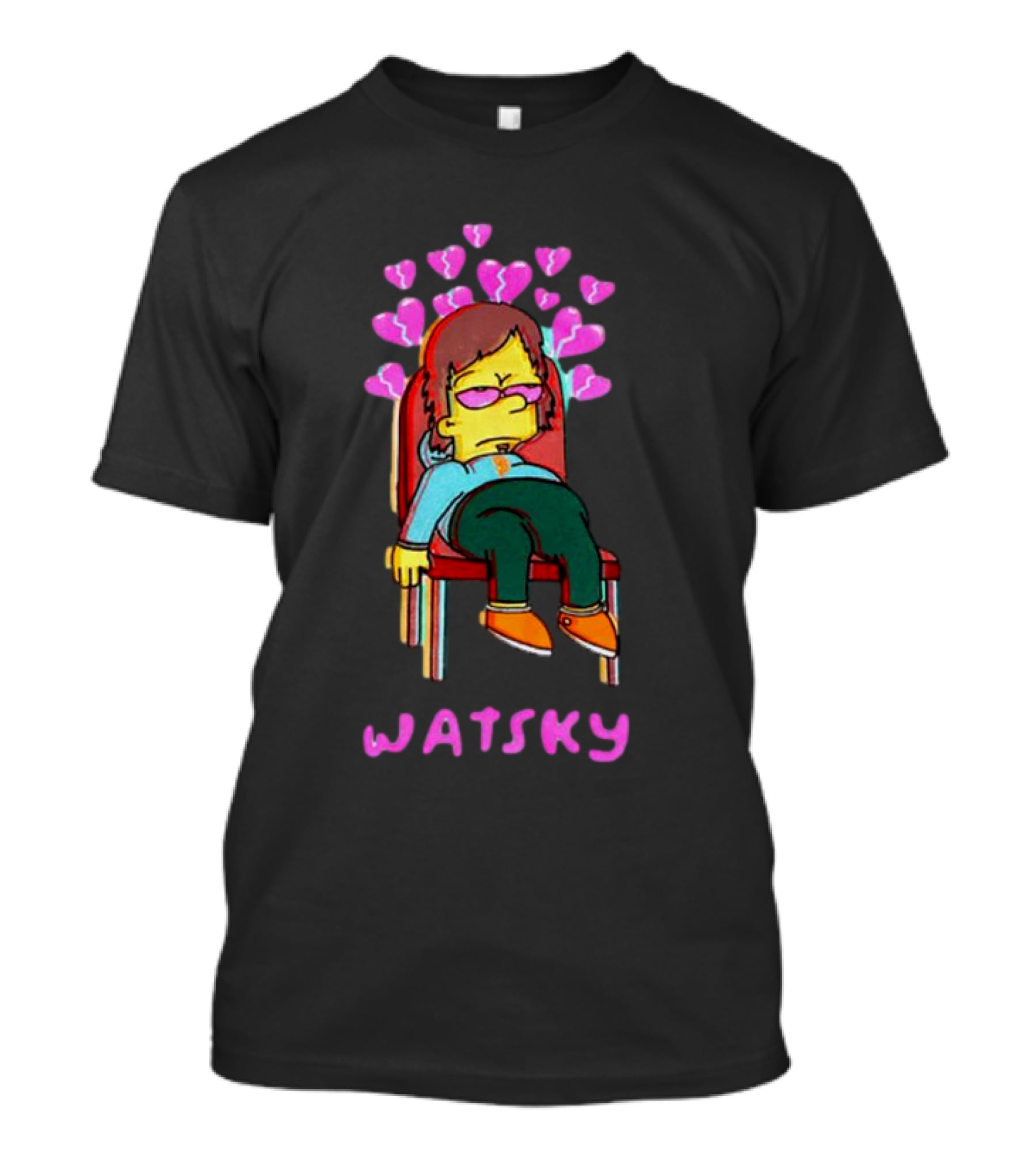 Simpson Watsky Bartsky Cartoon Character With Heart Symbols T-Shirt