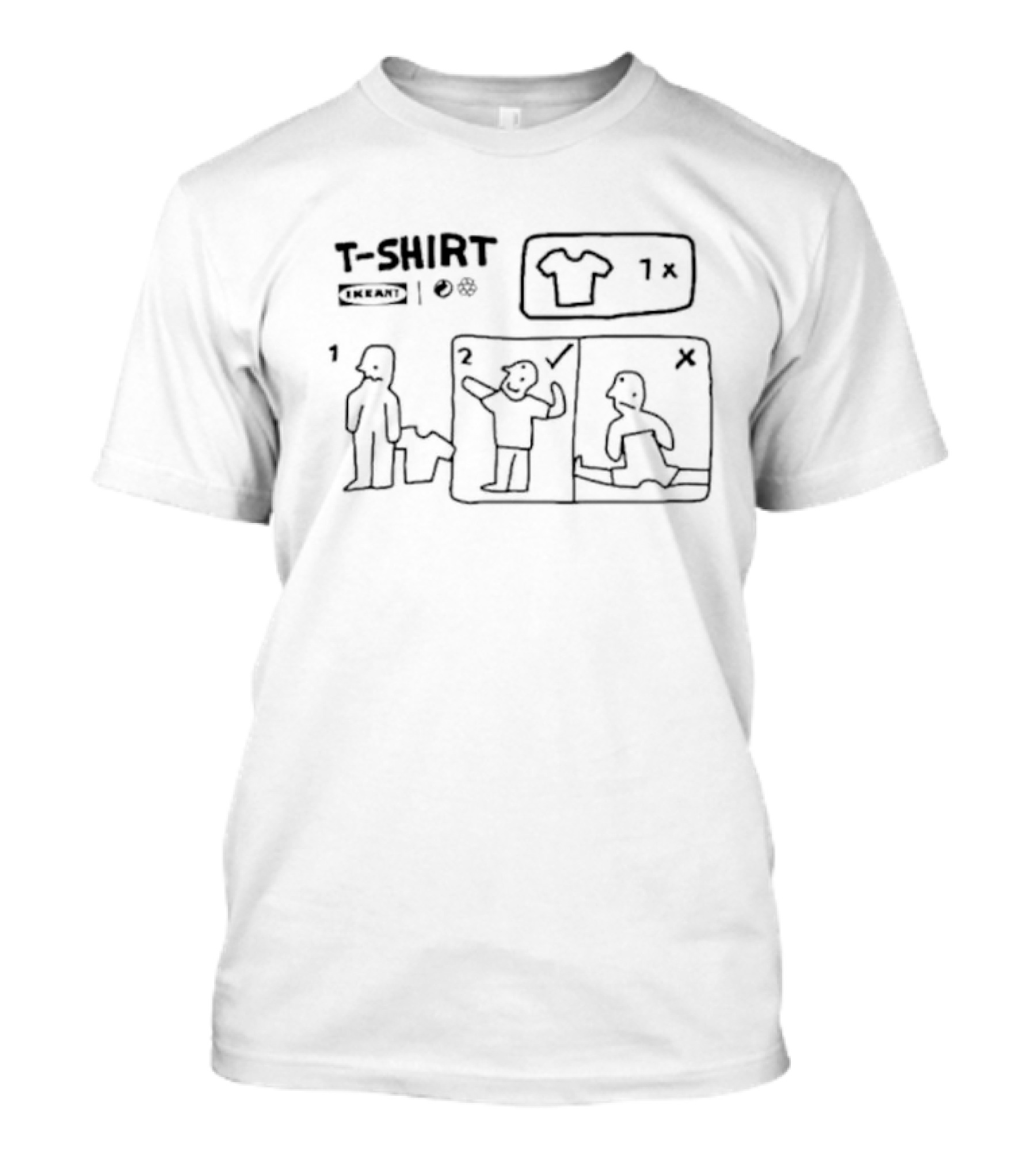 T-Shirt Flat Pack Ikean’t Humor Instructions Drawing T-Shirt
