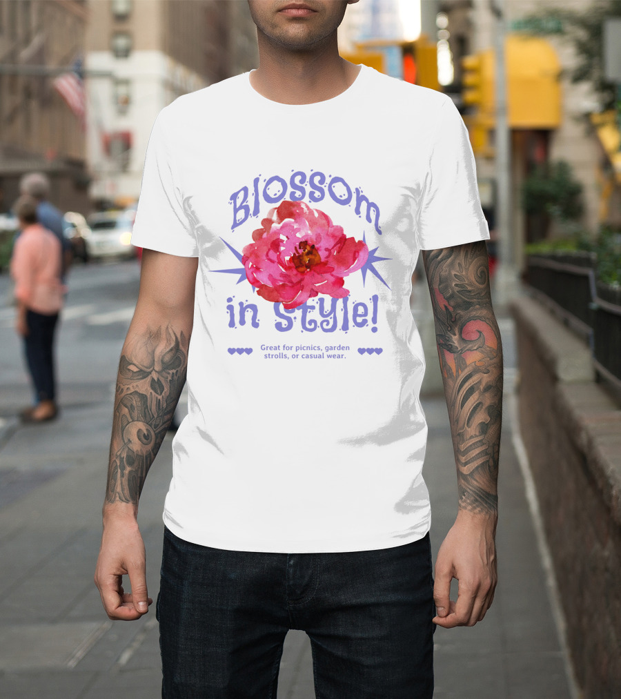 Blossom In Style Great For Picnics Garden Strolls Or Casual Wear T-Shirt
