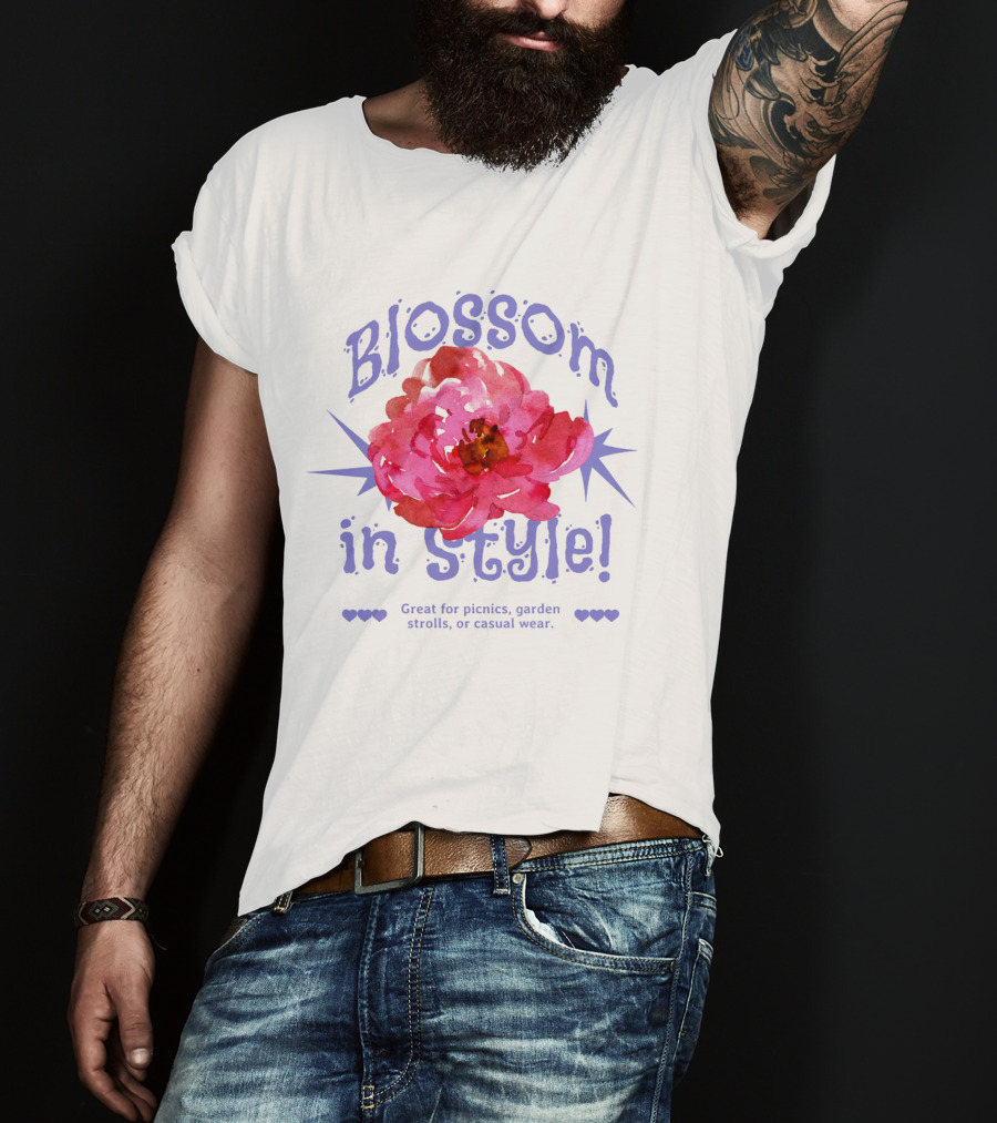Blossom In Style Great For Picnics Garden Strolls Or Casual Wear T-Shirt