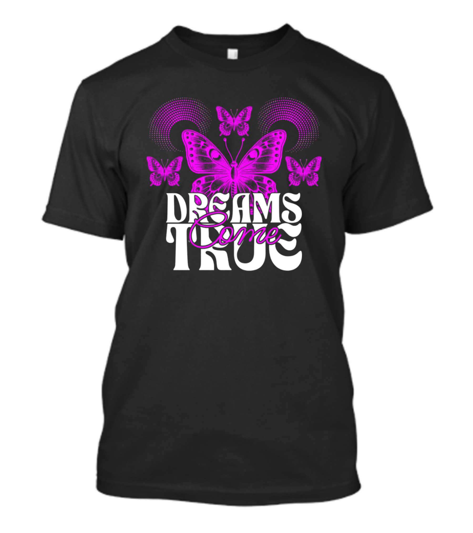 Dreams Come True Butterfly Pink Retro Psychedelic T-Shirt