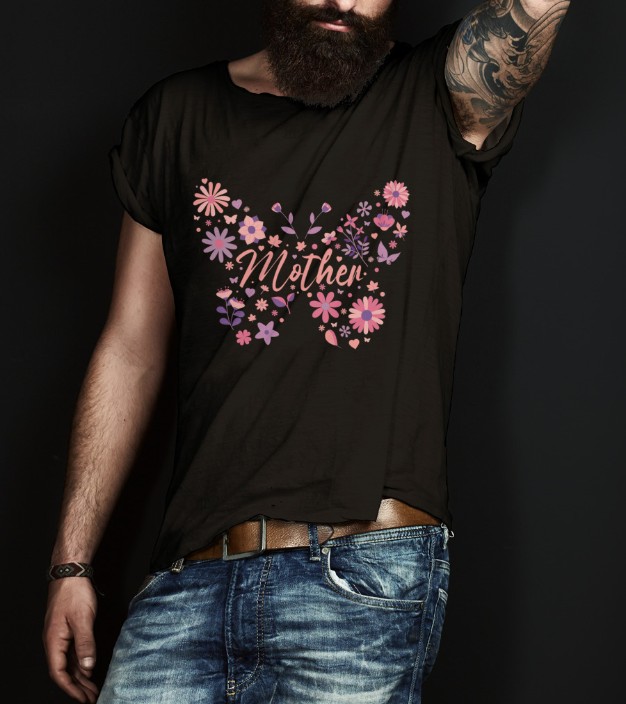 Mother Floral Butterfly Blossoms T-Shirt