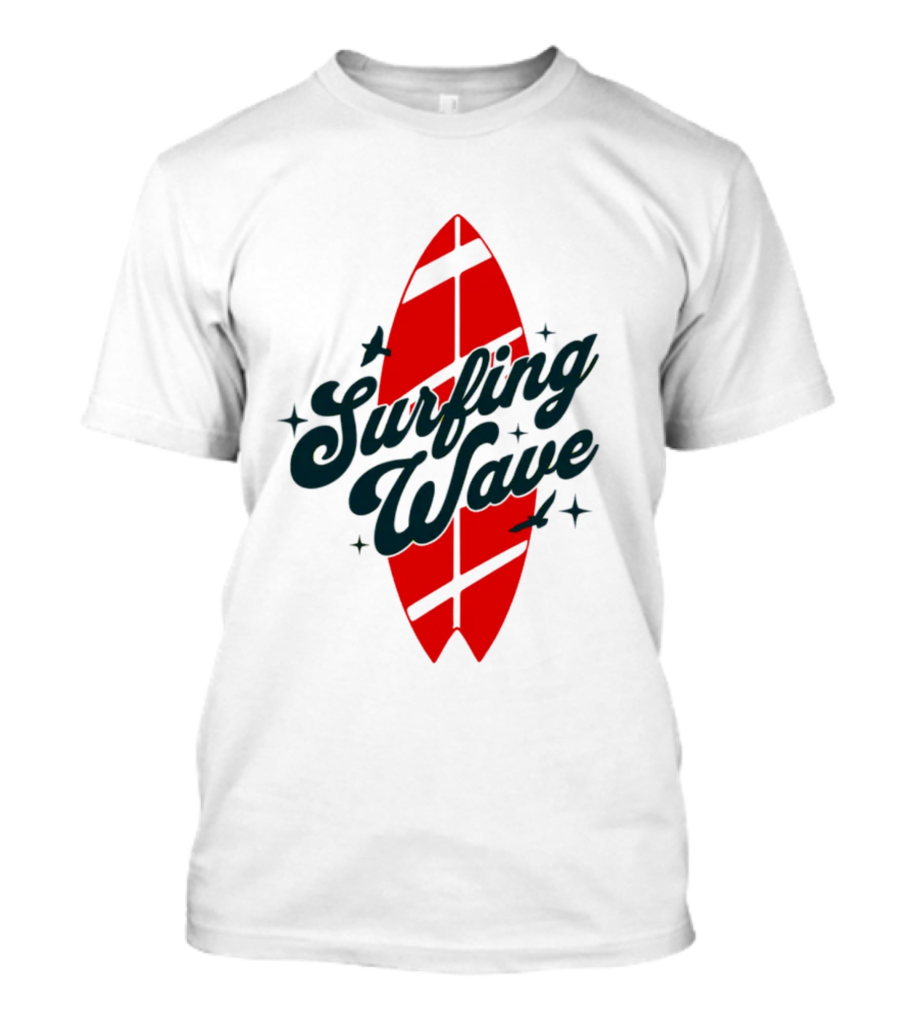 Surfing Wave Red Surfboard T-Shirt