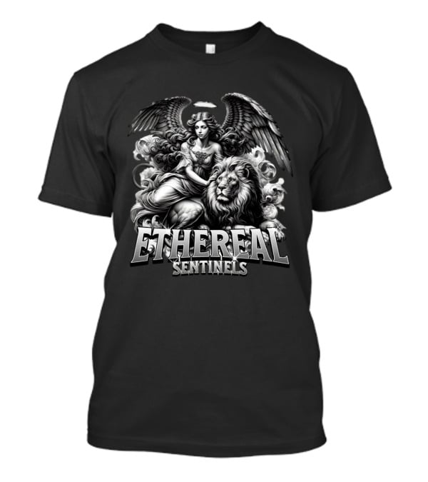 ETHEREAL SENTINELS Angel And Lion T-Shirt