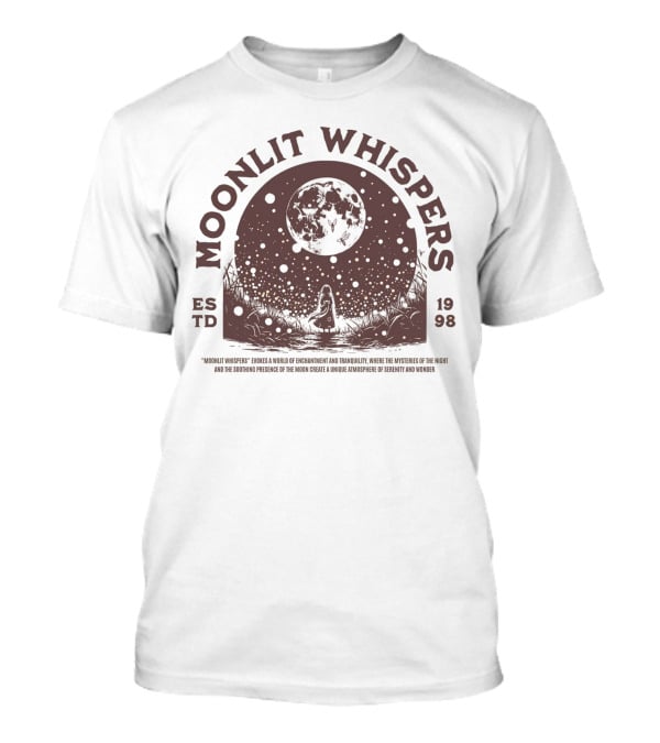 Moonlit Whispers ESTD 1998 Enchantment Serenity Wonders T-Shirt