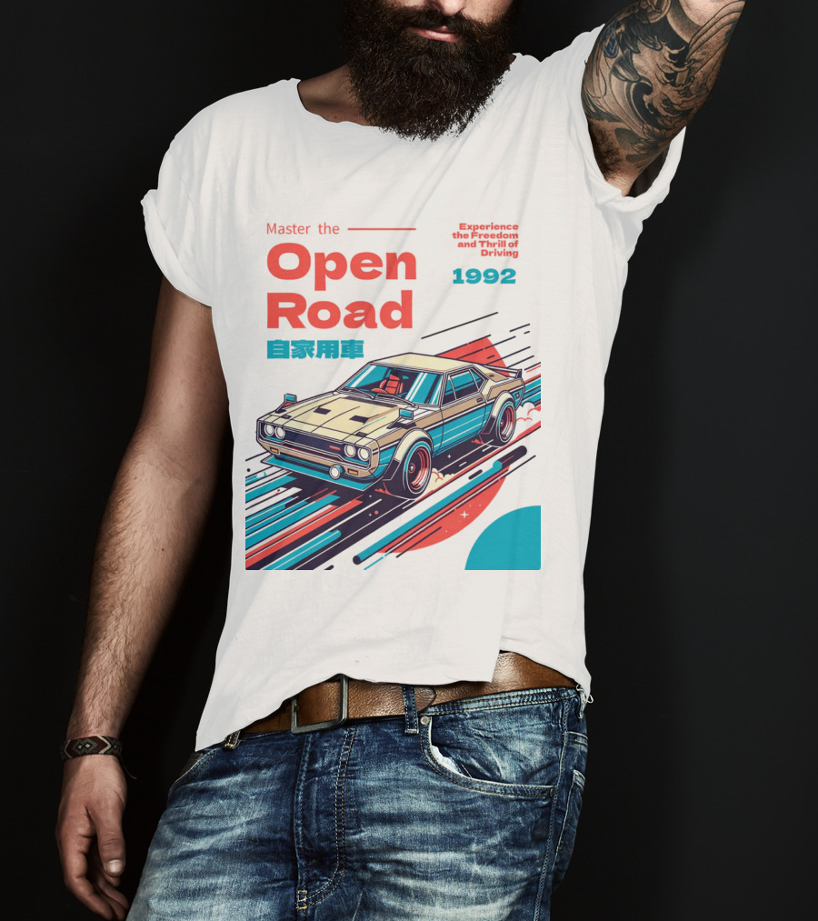 Master The Open Road 1992 Experience The Freedom And Thrill Of Driving Japan Car T-Shirt
