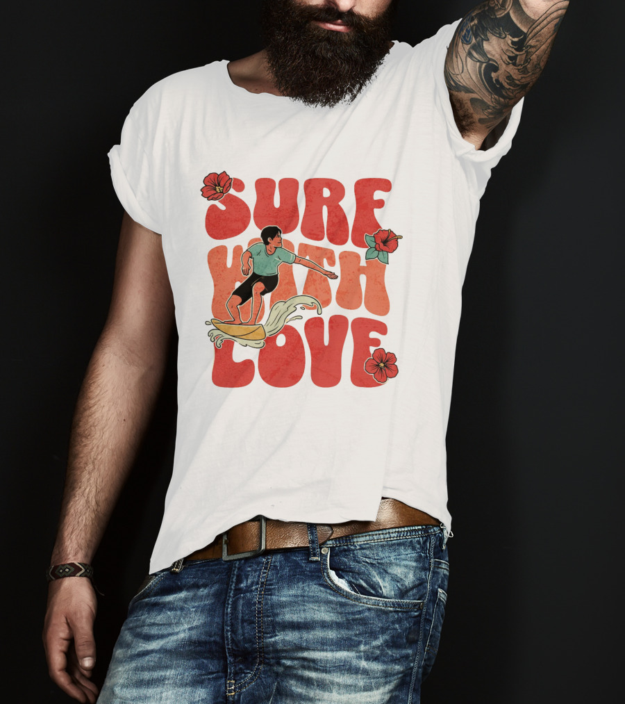 Surf With Love Hibiscus Wave Rider T-Shirt