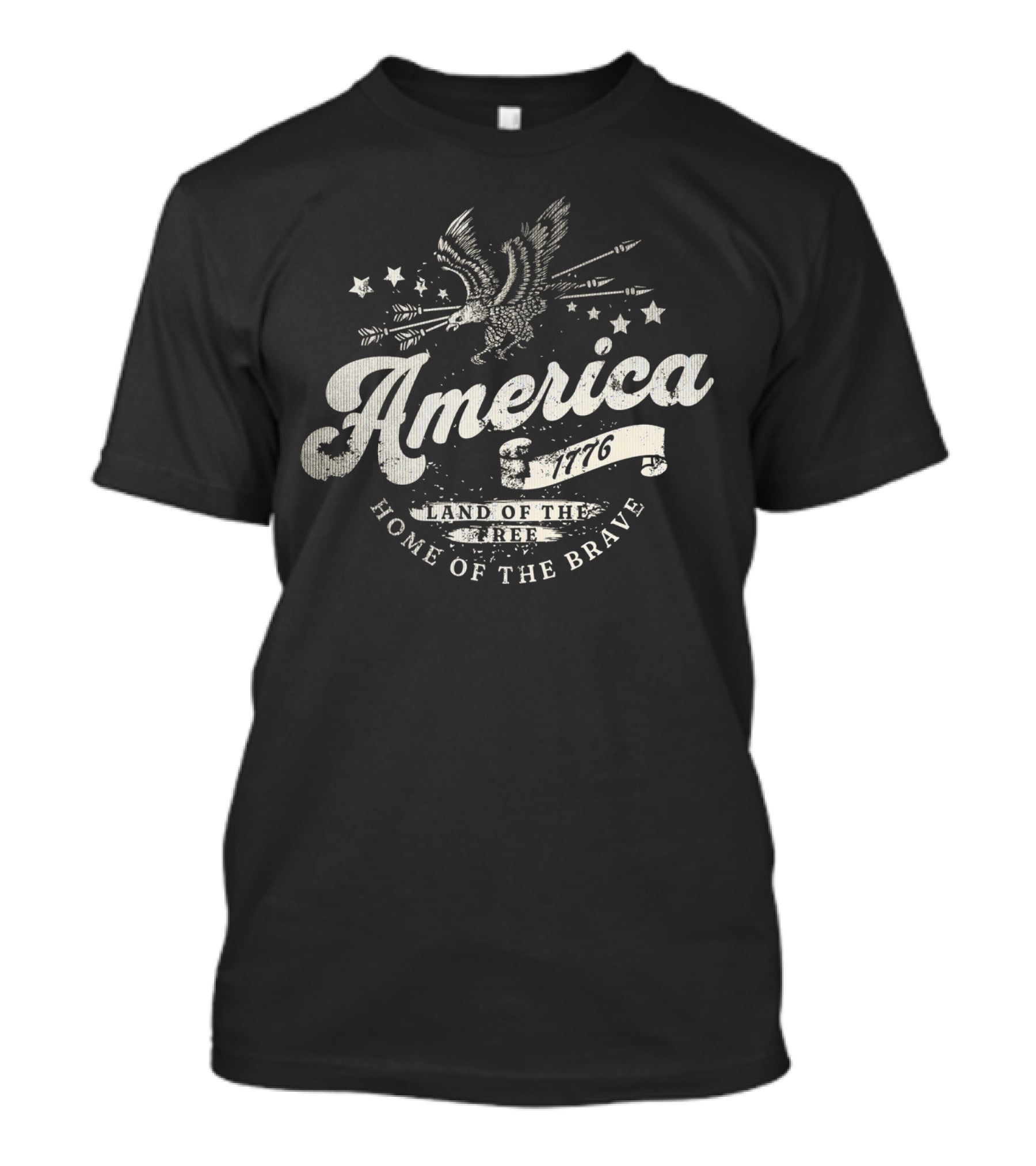 America 1776 Land Of The Free Home Of The Brave Eagle Arrows Stars T-Shirt