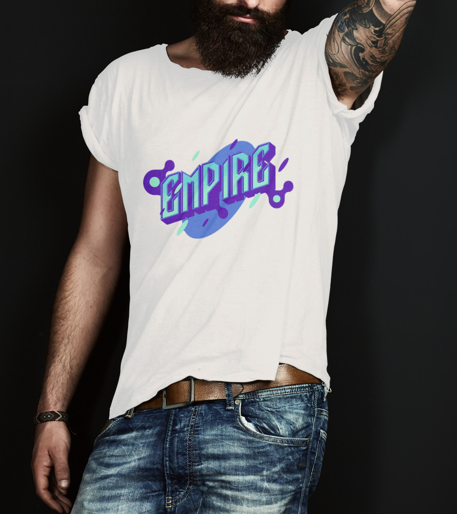 Empire Bold Neon Blue Purple T-Shirt