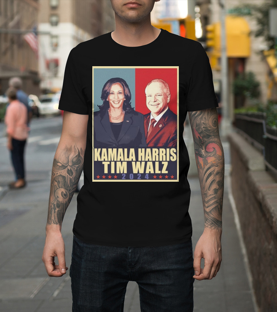 Kamala Harris Tim Walz 2024 Vintage Retro T-Shirt